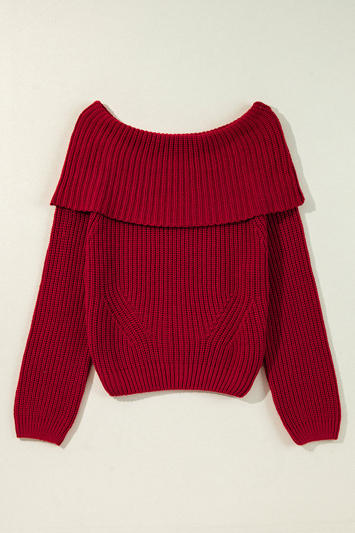 Off-the-shoulder Knit Sweater