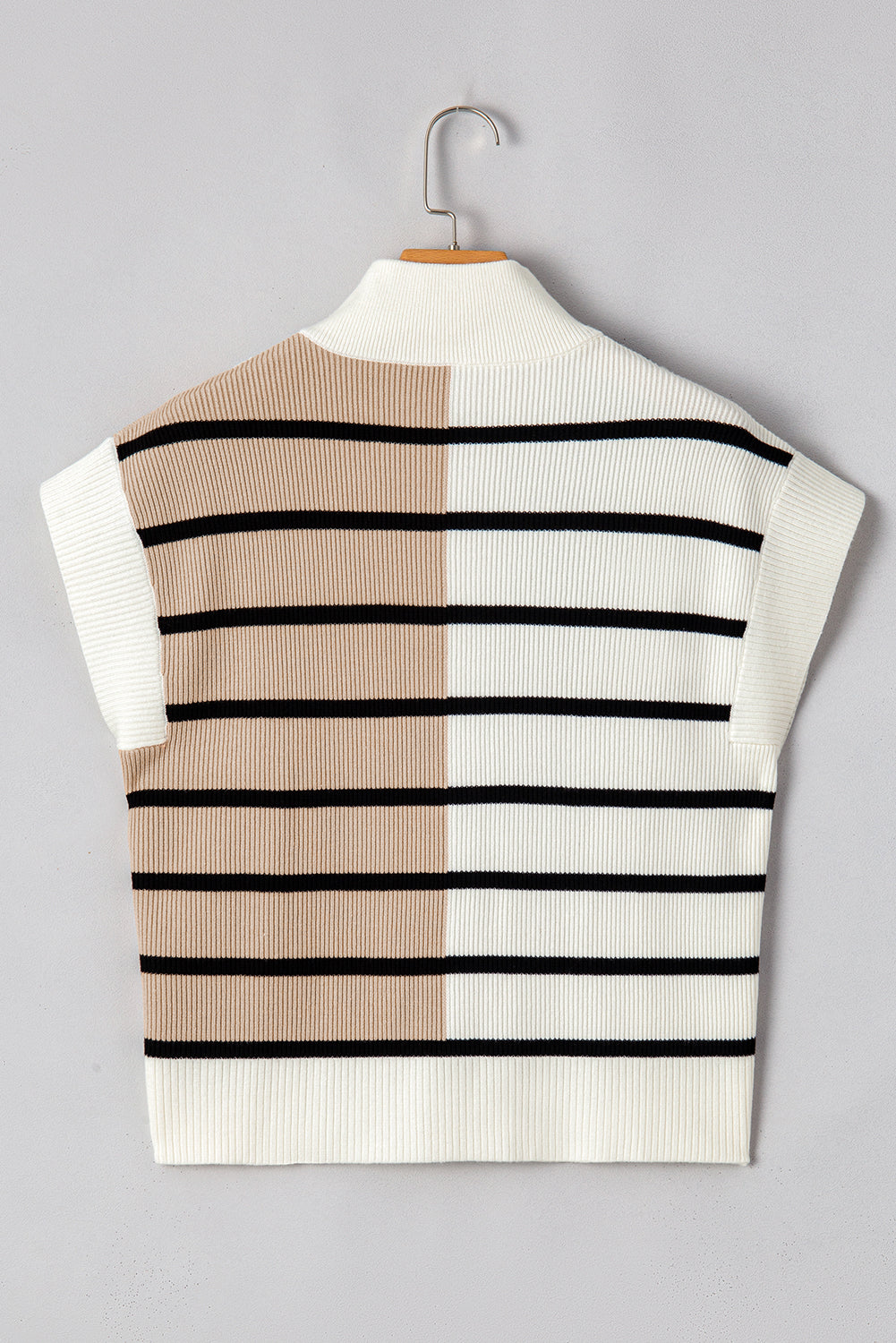 Colorblock Quarter Zip Collar Sweater Vest