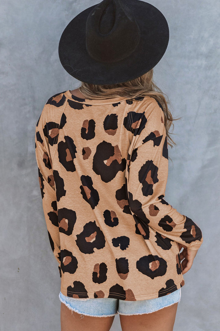 Print Long Sleeve Loose Top