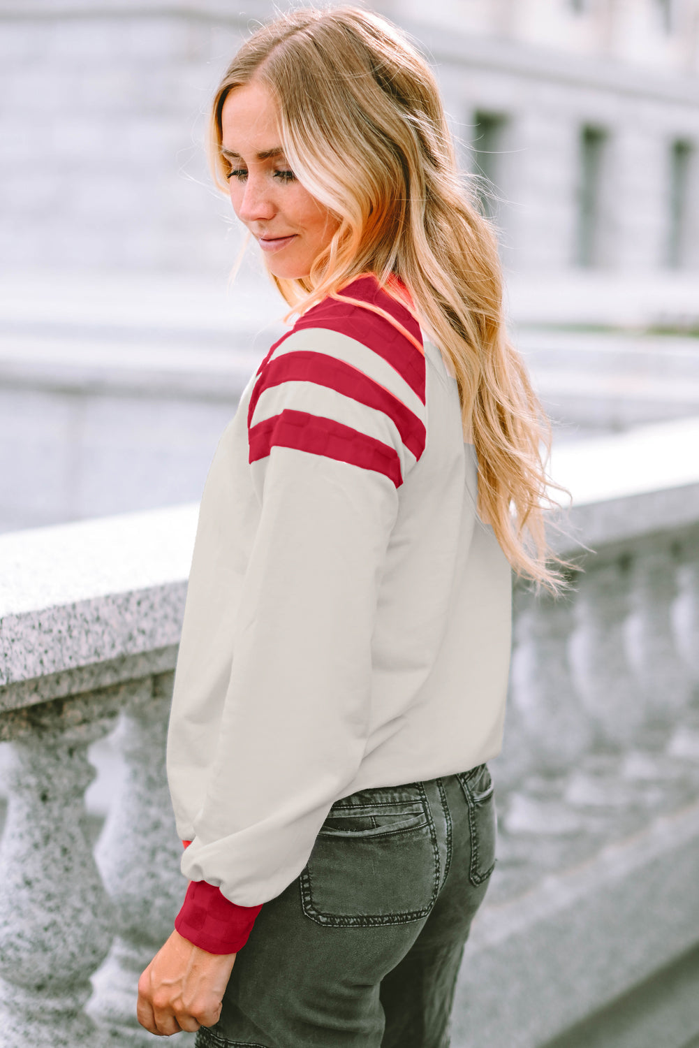 Color Block Raglan Long Sleeve Top