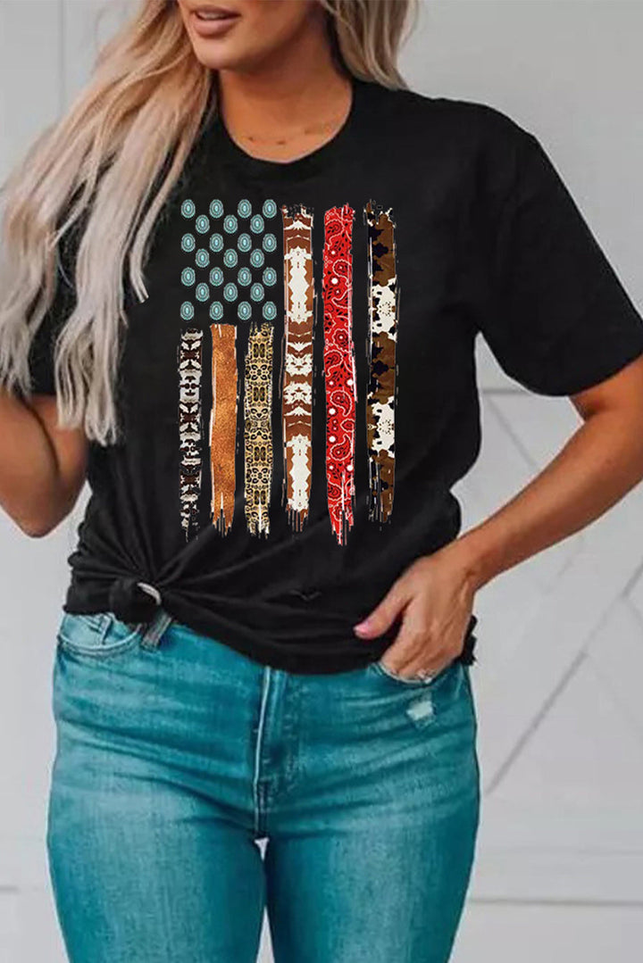 Western American Flag Graphic Tee