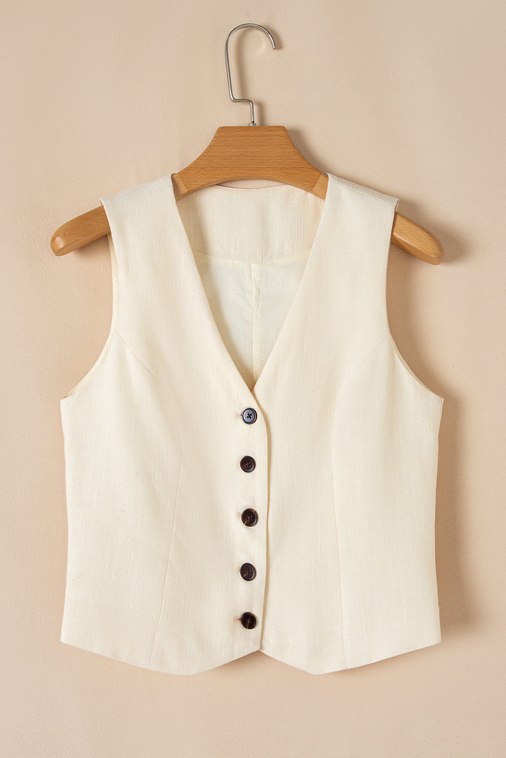 Slim Fit Buttoned V Neck Vest