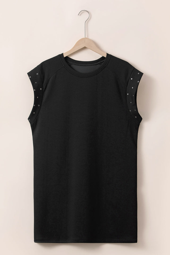 Studded Cap Sleeve Plus Size T-shirt Dress