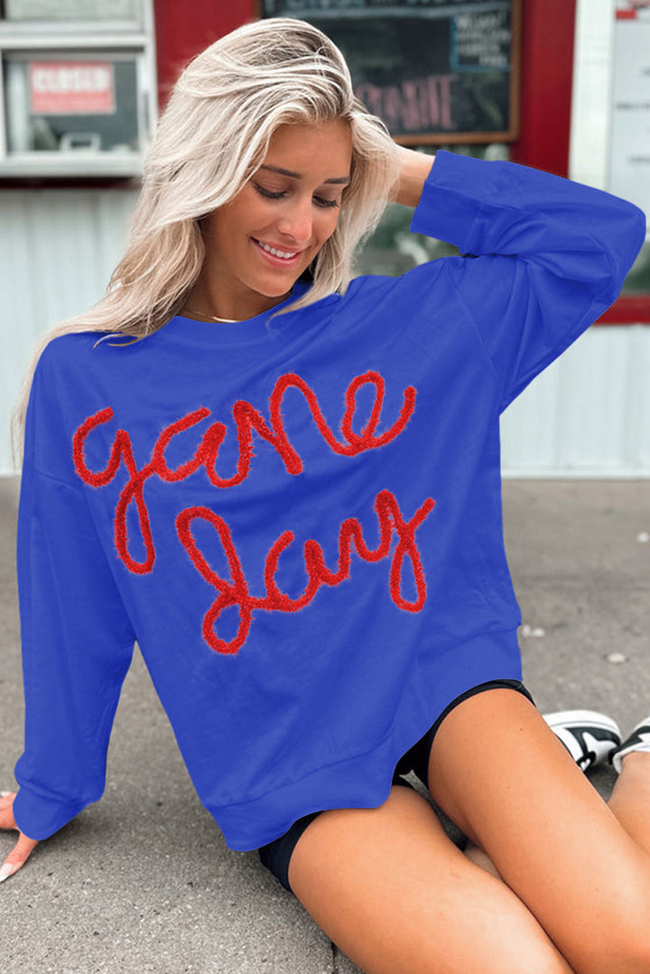 Tinsel Game Day Drop Shoulder Graphic Sweatshirt