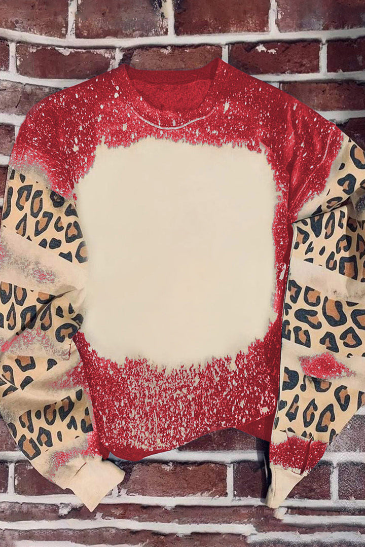 Tie Dye Leopard Drop Shoulder Sweatshirt