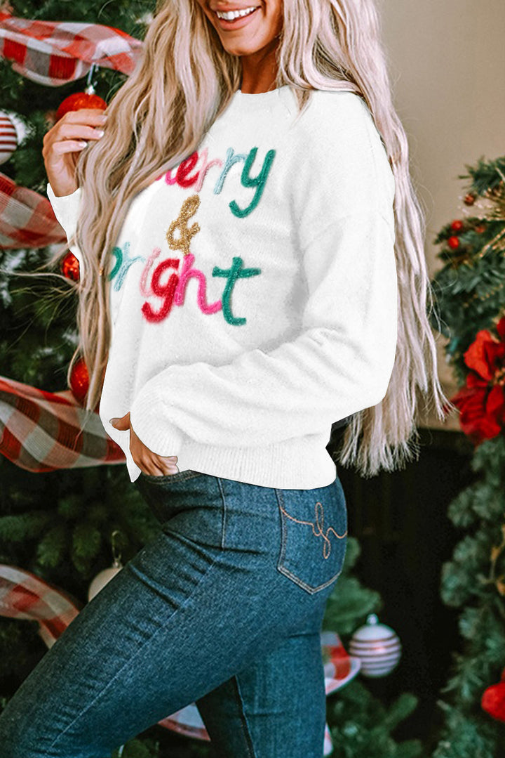 Merry & Bright Round Neck Casual Sweater