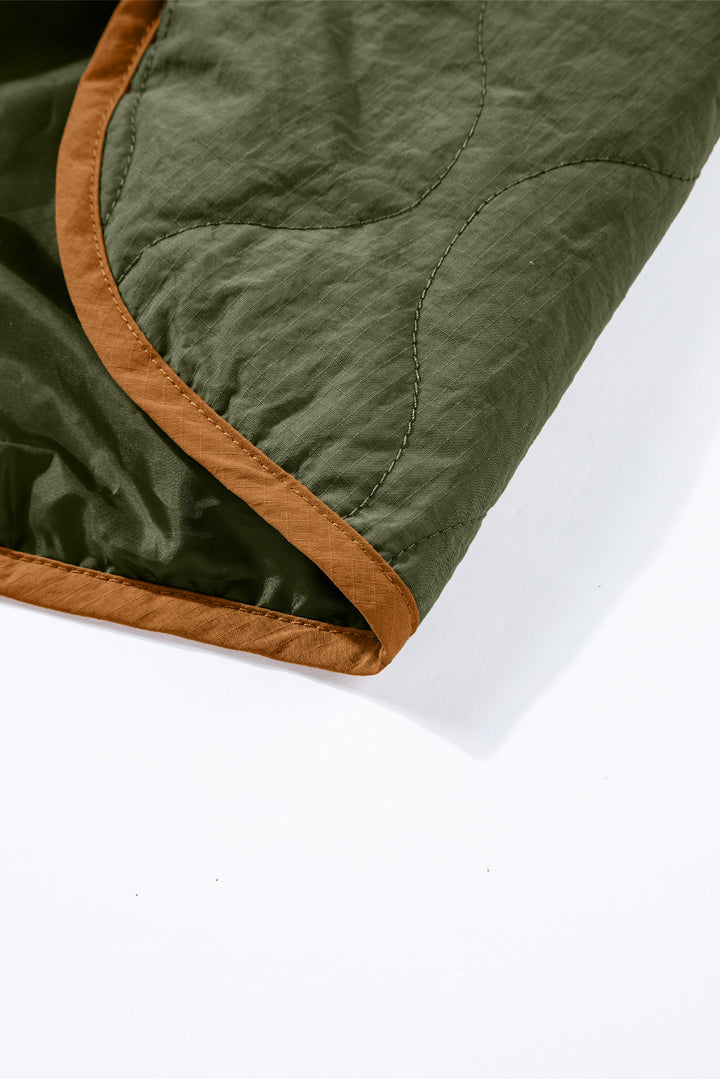 Stitching Quilted Drawstring Jacket