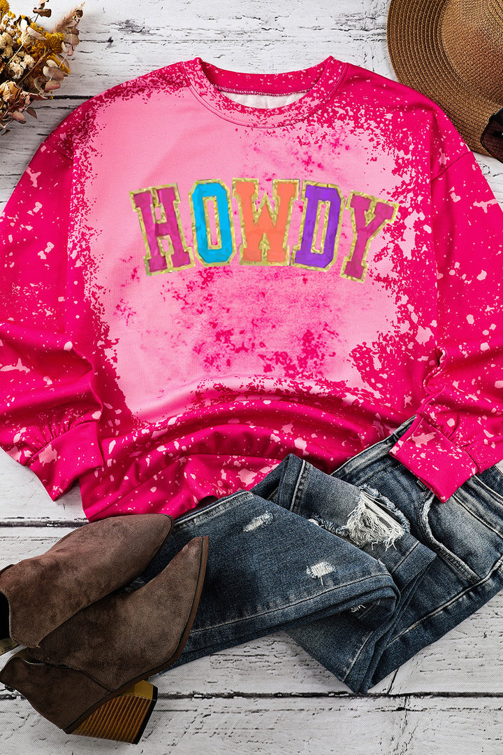 HOWDY Graphic Western Tie Dye Sweatshirt