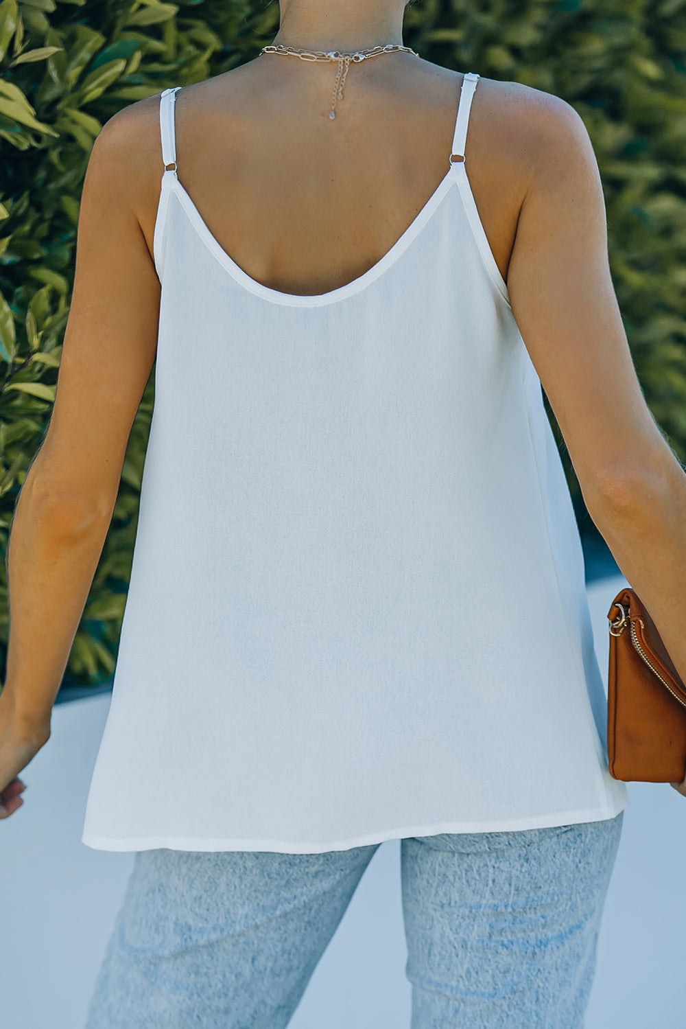 Spaghetti Strap Buttoned Tank Top