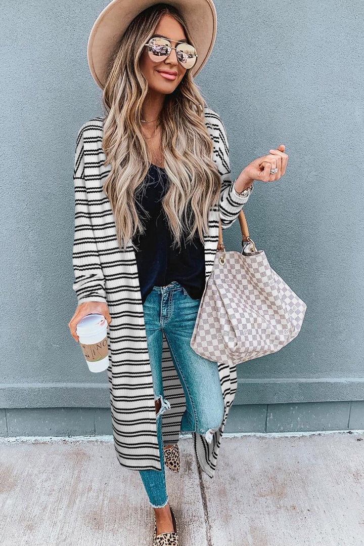 Print Open Front Duster Cardigan