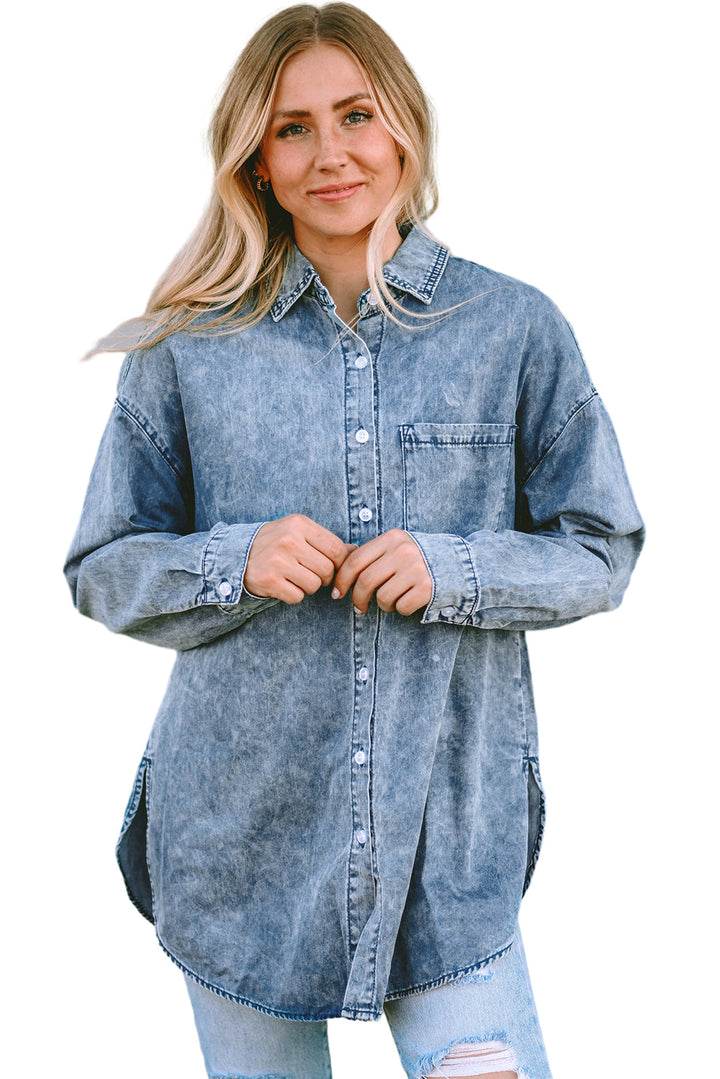 Vintage Washed Chest Pocket Denim Shirt