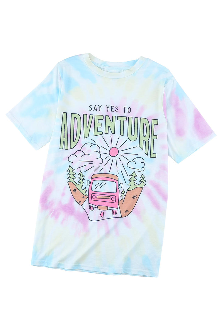 SAY YES TO ADVENTURE Tie-dye Print Tee