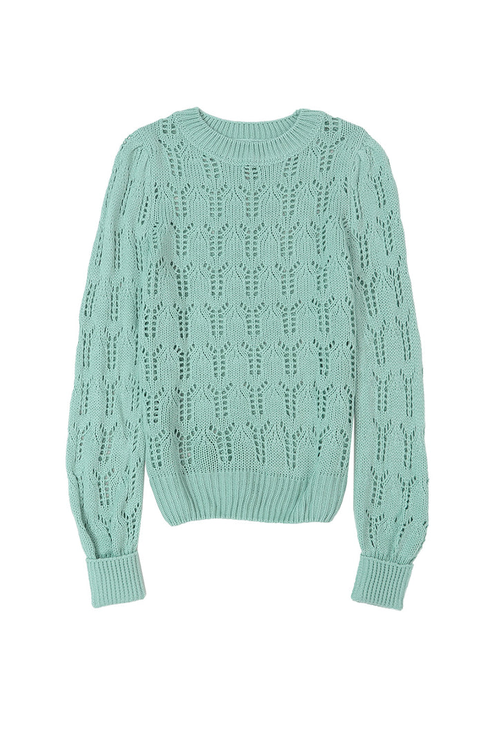 Sheer Knitted Pointelle Sweater