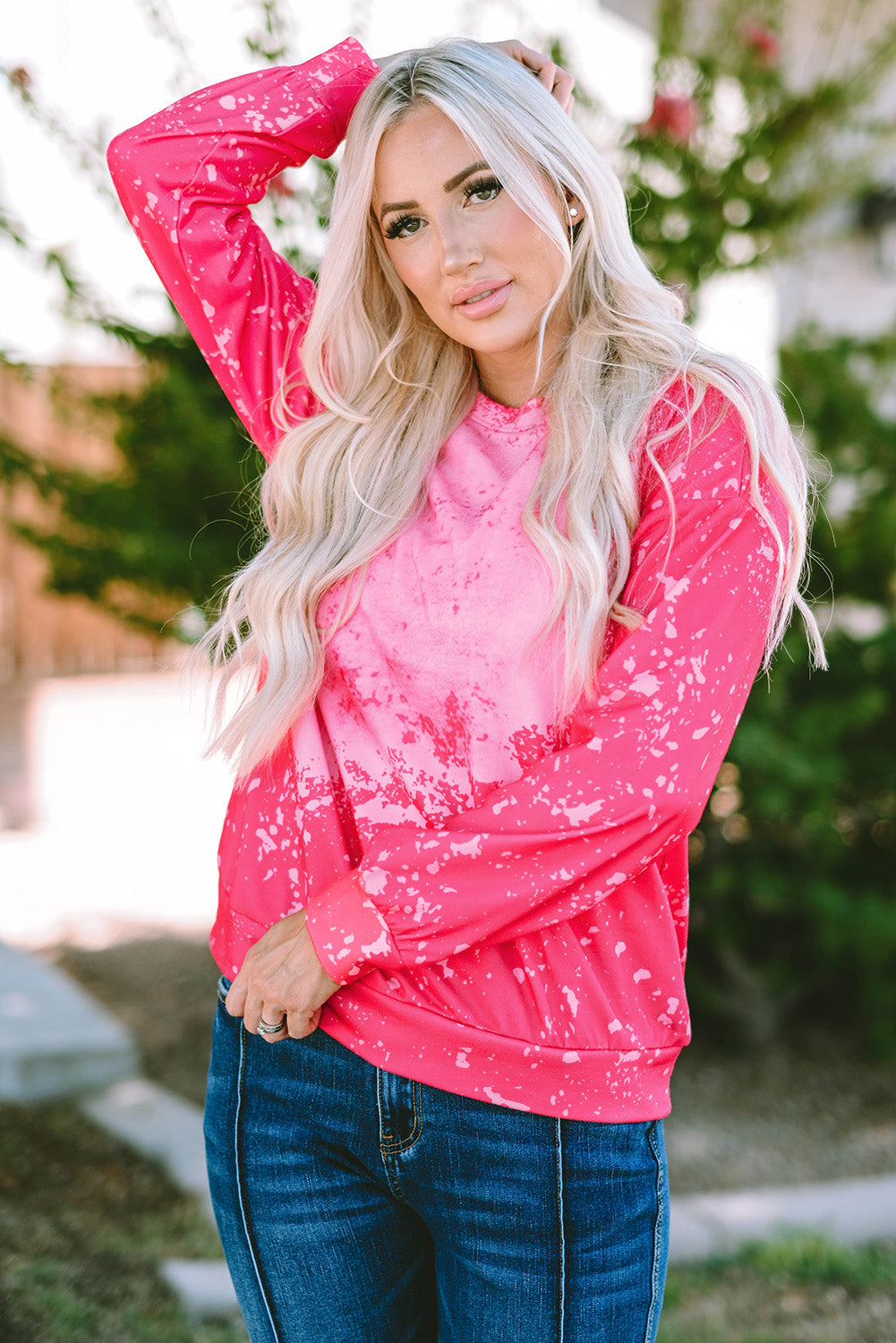 Tie Dye Long Sleeve Pullover Sweatshirt