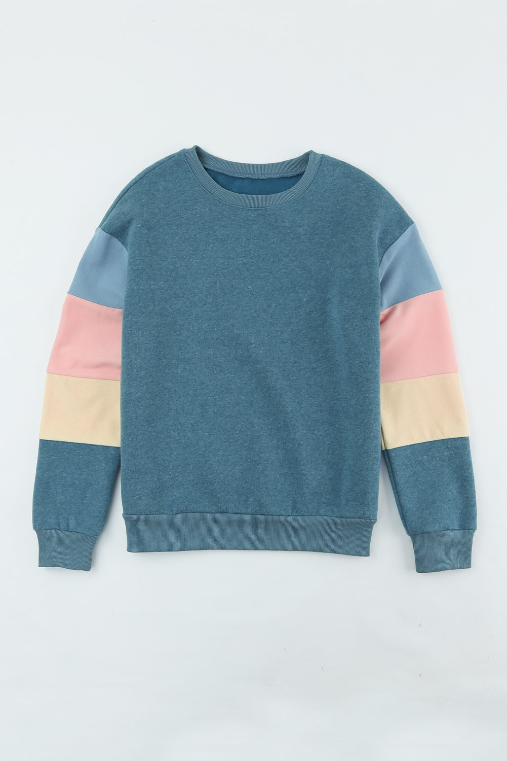 Colorblock Long Sleeve Pullover Sweatshirt