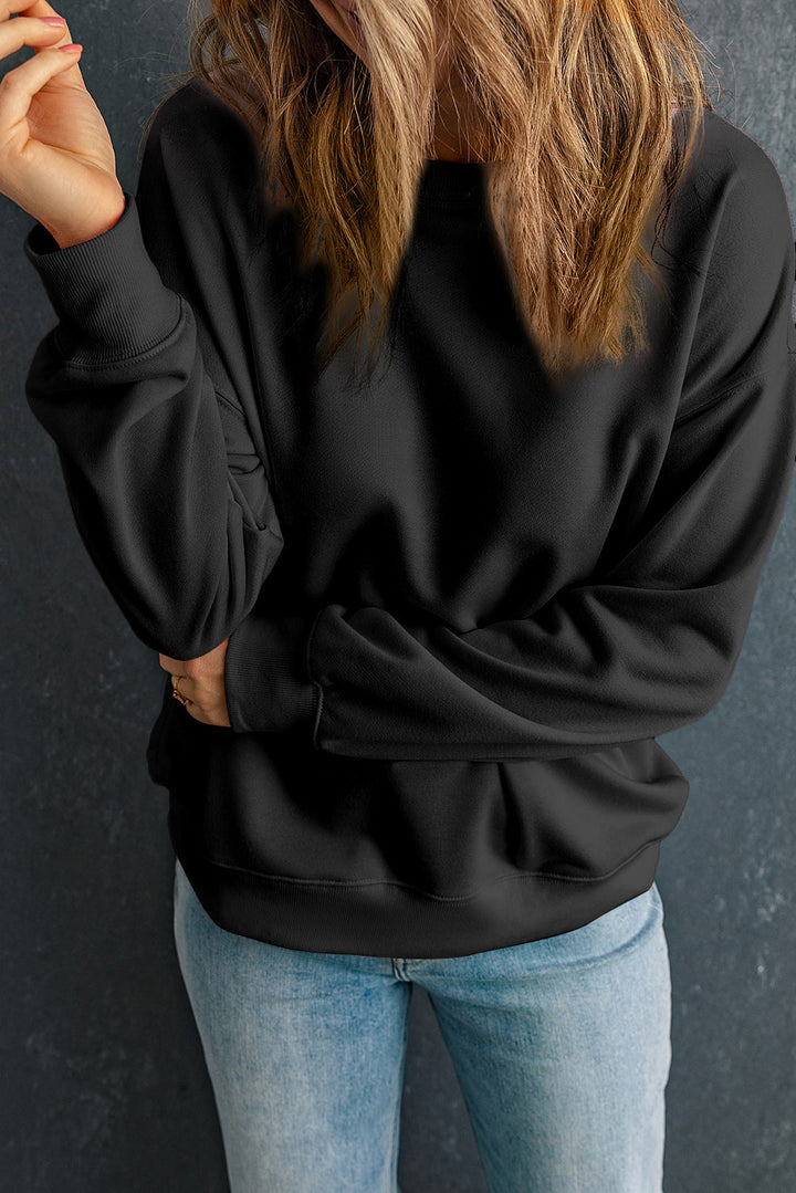 Solid Classic Crewneck Pullover Sweatshirt