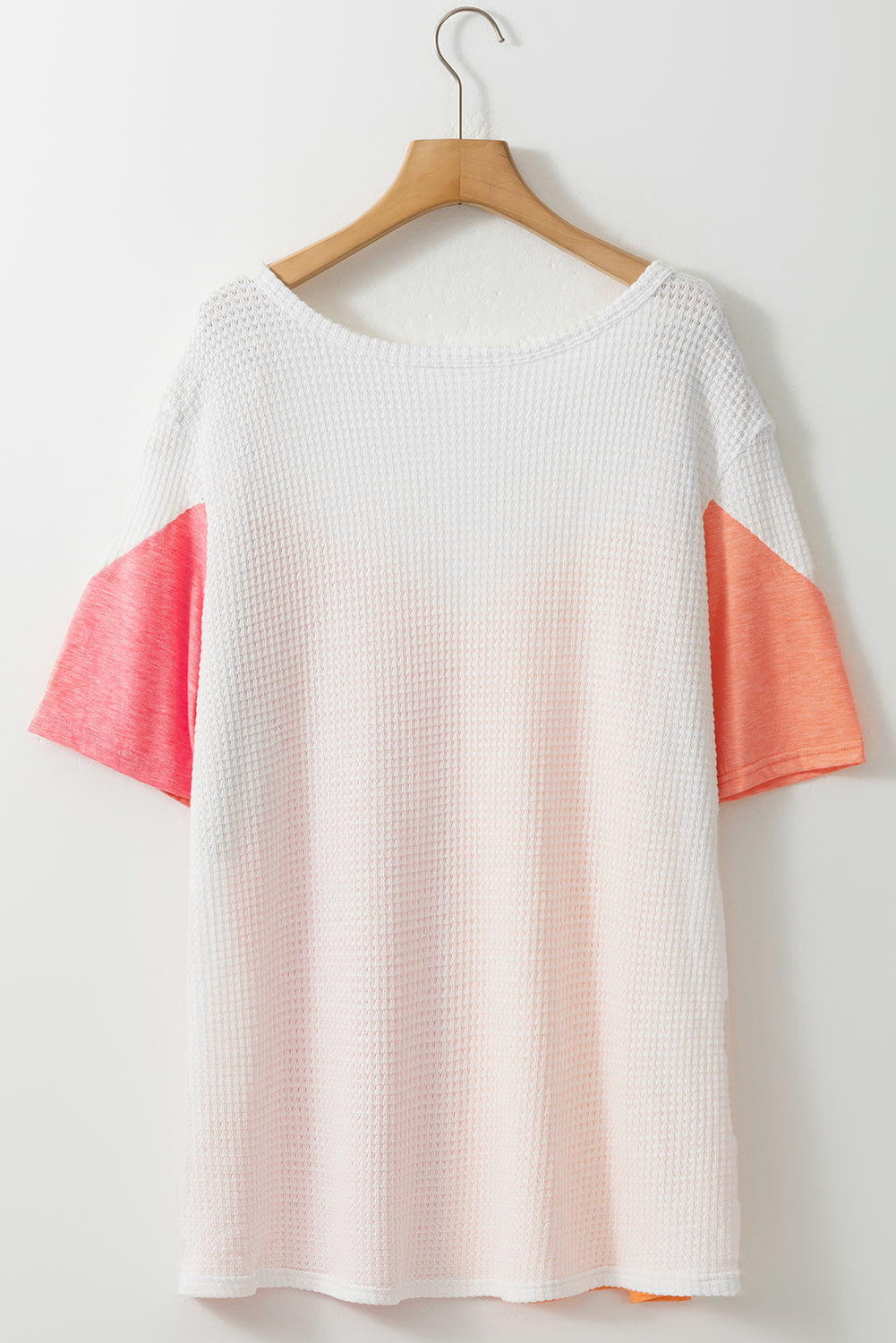 Plus Size Colorblock Waffle Knit Tee