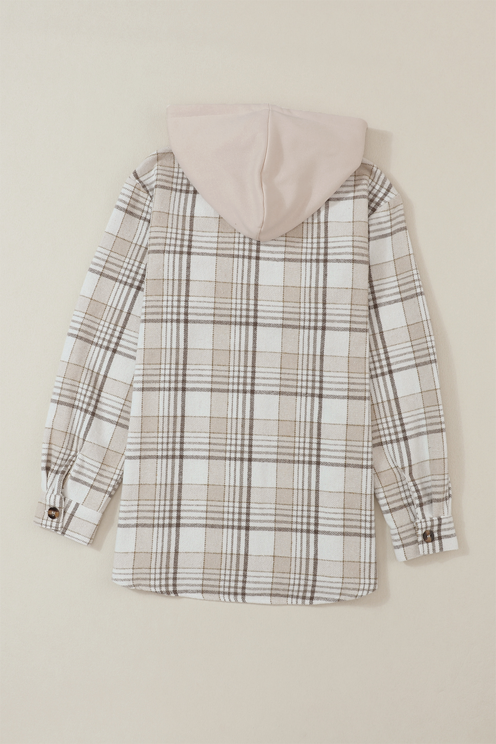 Plaid Removable Hood Buttoned Shacket