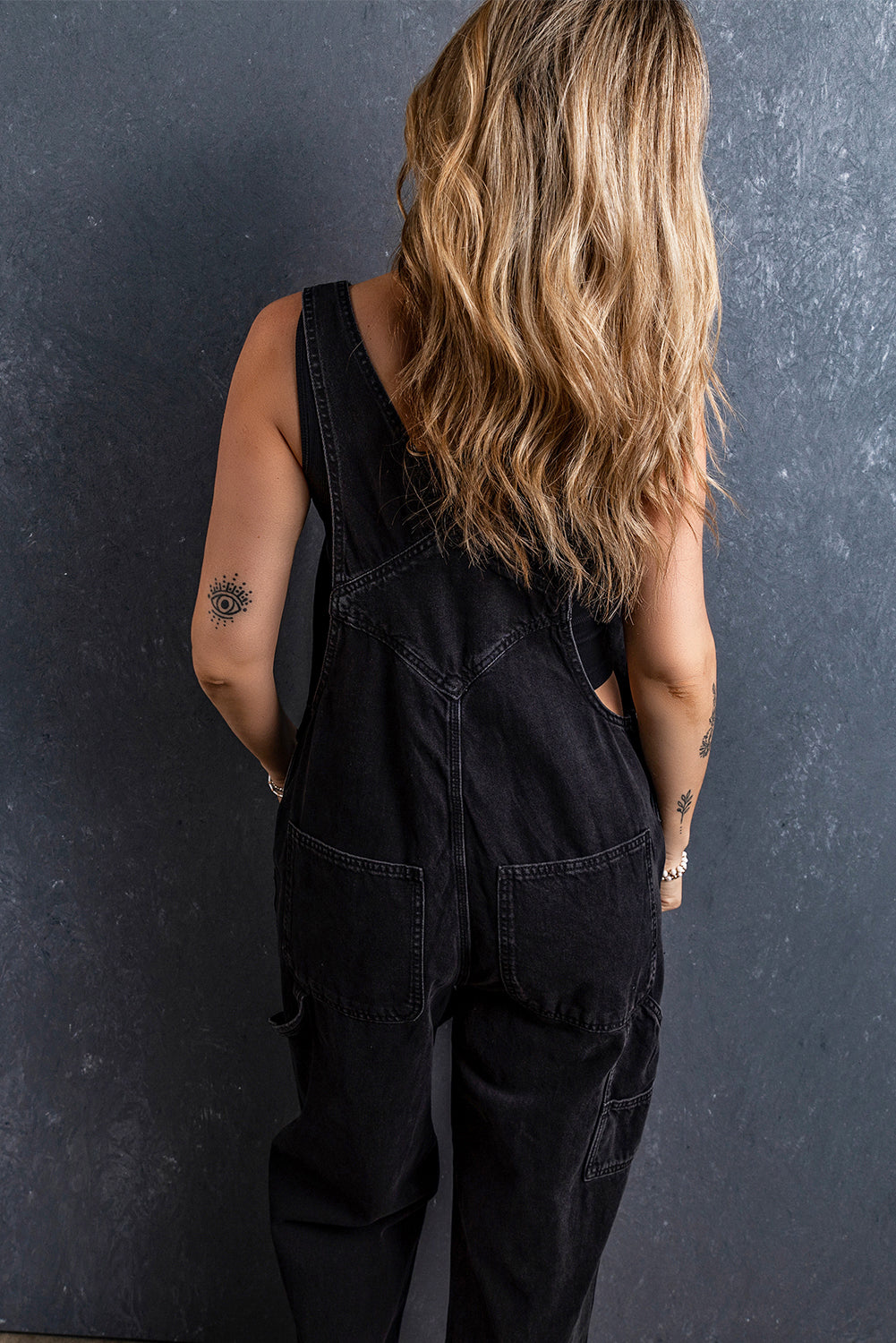 Adjustable Buckle Straps Multi Pocket Denim Overalls