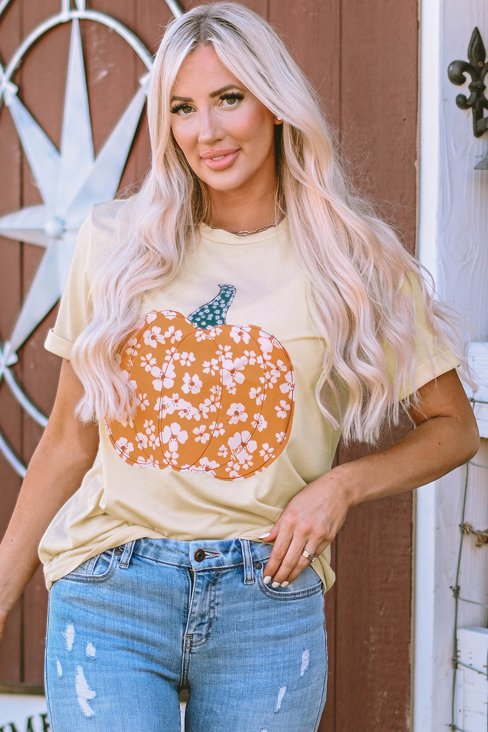 Sweet Floral Pumpkin Graphic Tee