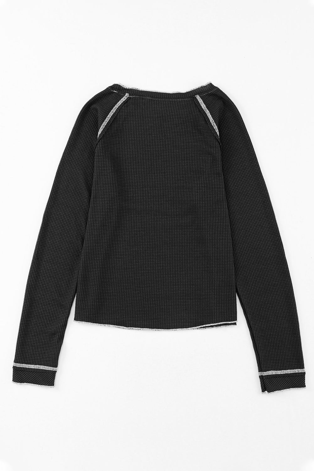 Textured Round Neck Long Sleeve Top