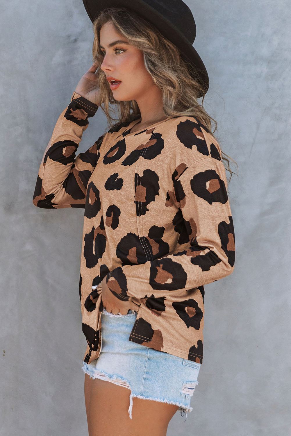 Print Long Sleeve Loose Top