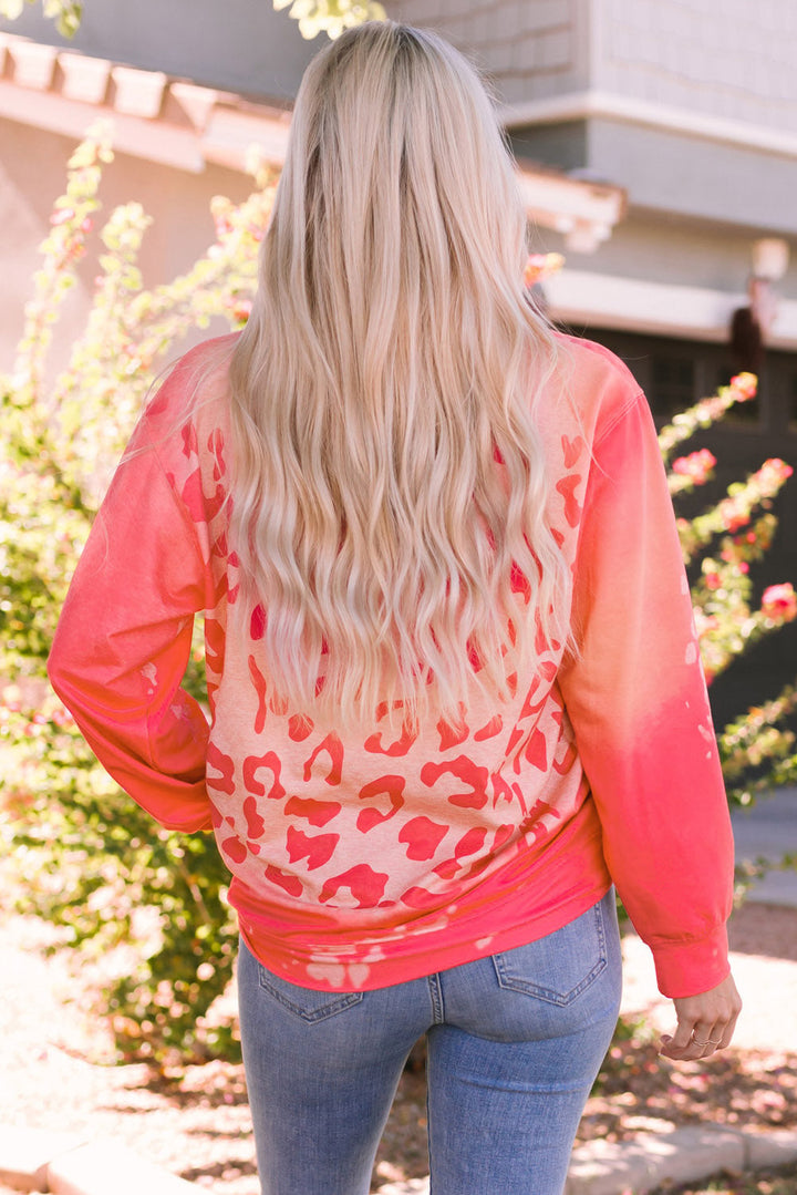 Bleached Cheetah Print Sweatshirt