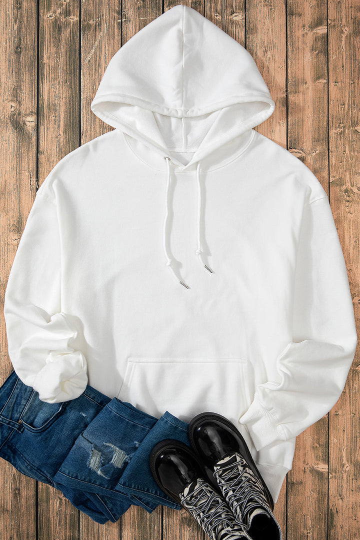 Fleece Lined Kangaroo Pocket Drawstring Chunky Hoodie