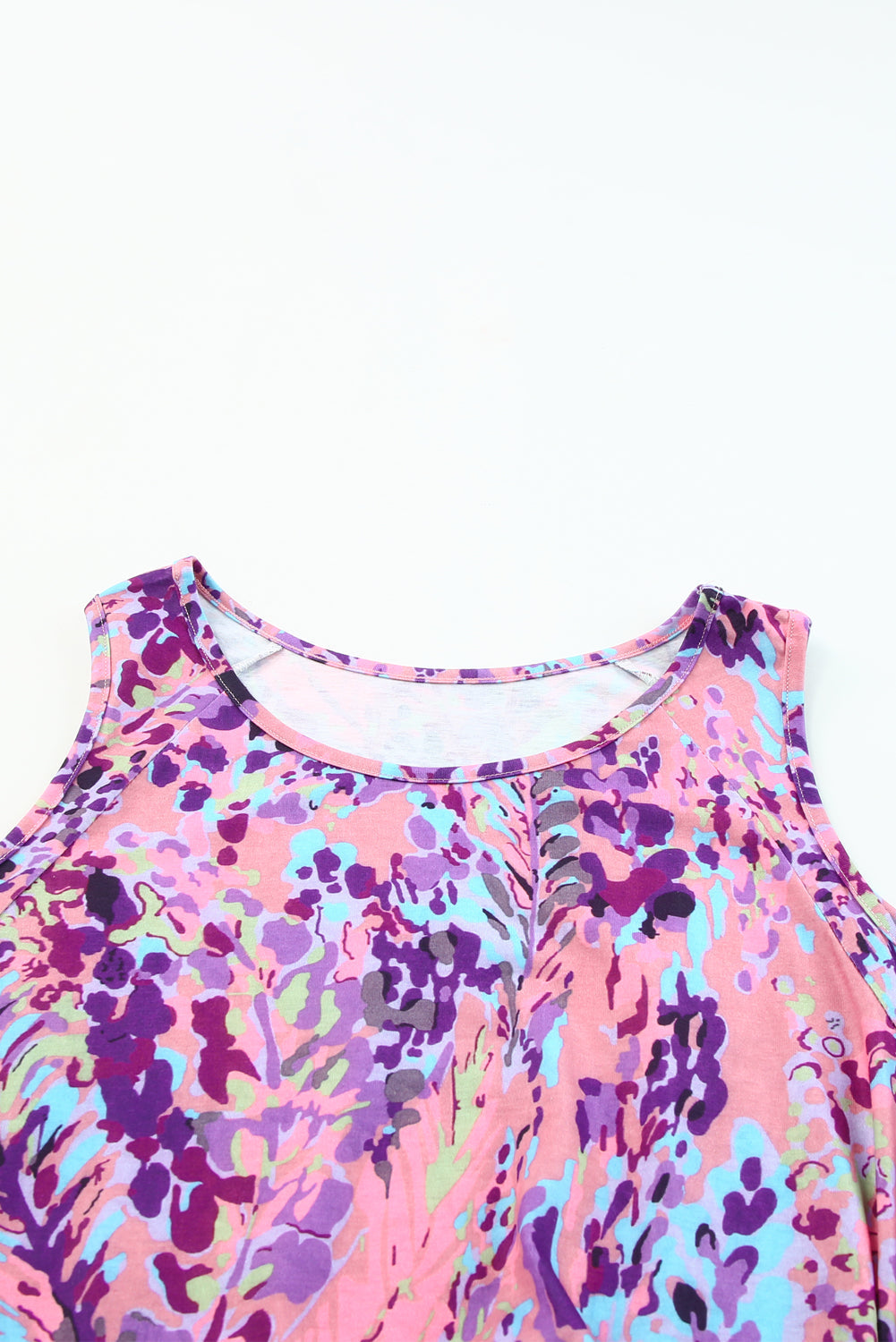 Lavender Floral Print Cold Shoulder Blouse