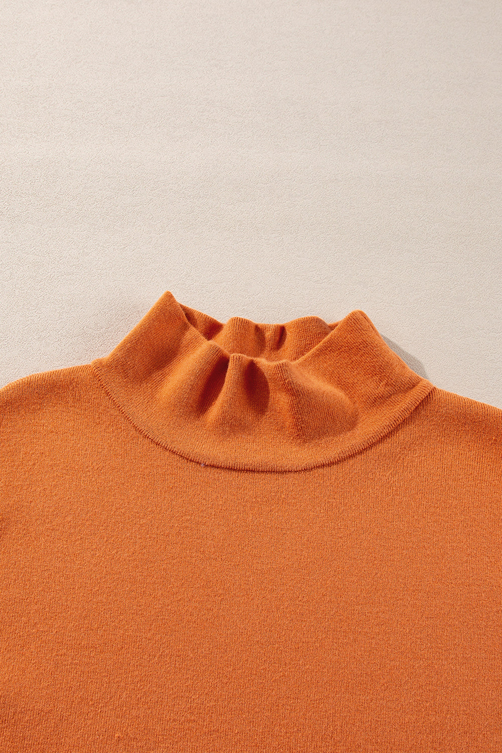 Color Contrast Edge Mock Neck Slim Fit Sweater