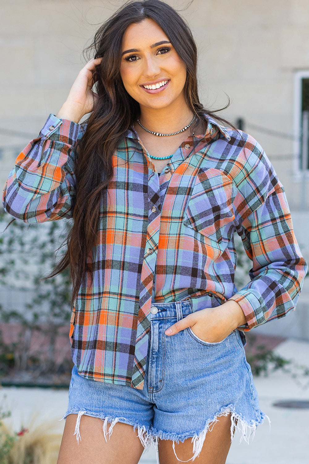 Plaid Print Loose Vintage Shirt