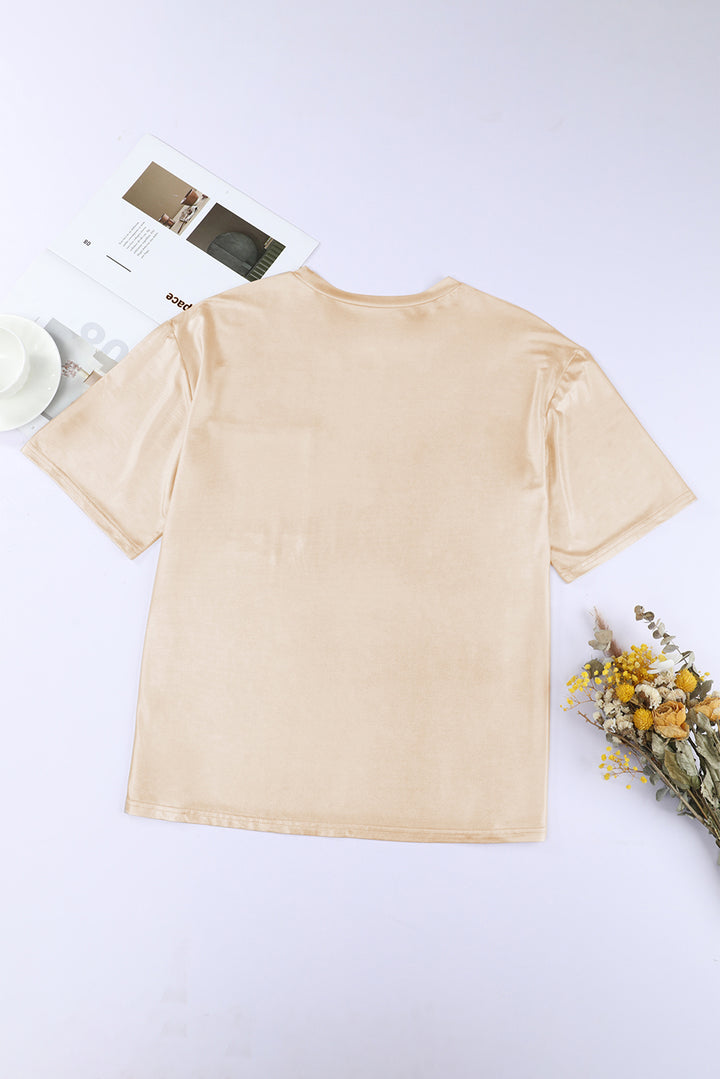 Apricot Chest Pocket Loose Fit T Shirt