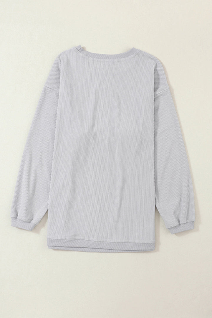 Ribbed Corduroy Oversized Sweatshirt