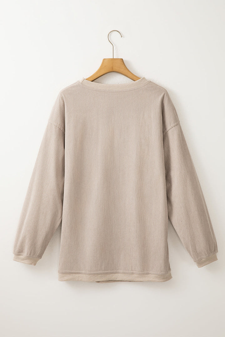 Ribbed Corduroy Oversized Sweatshirt