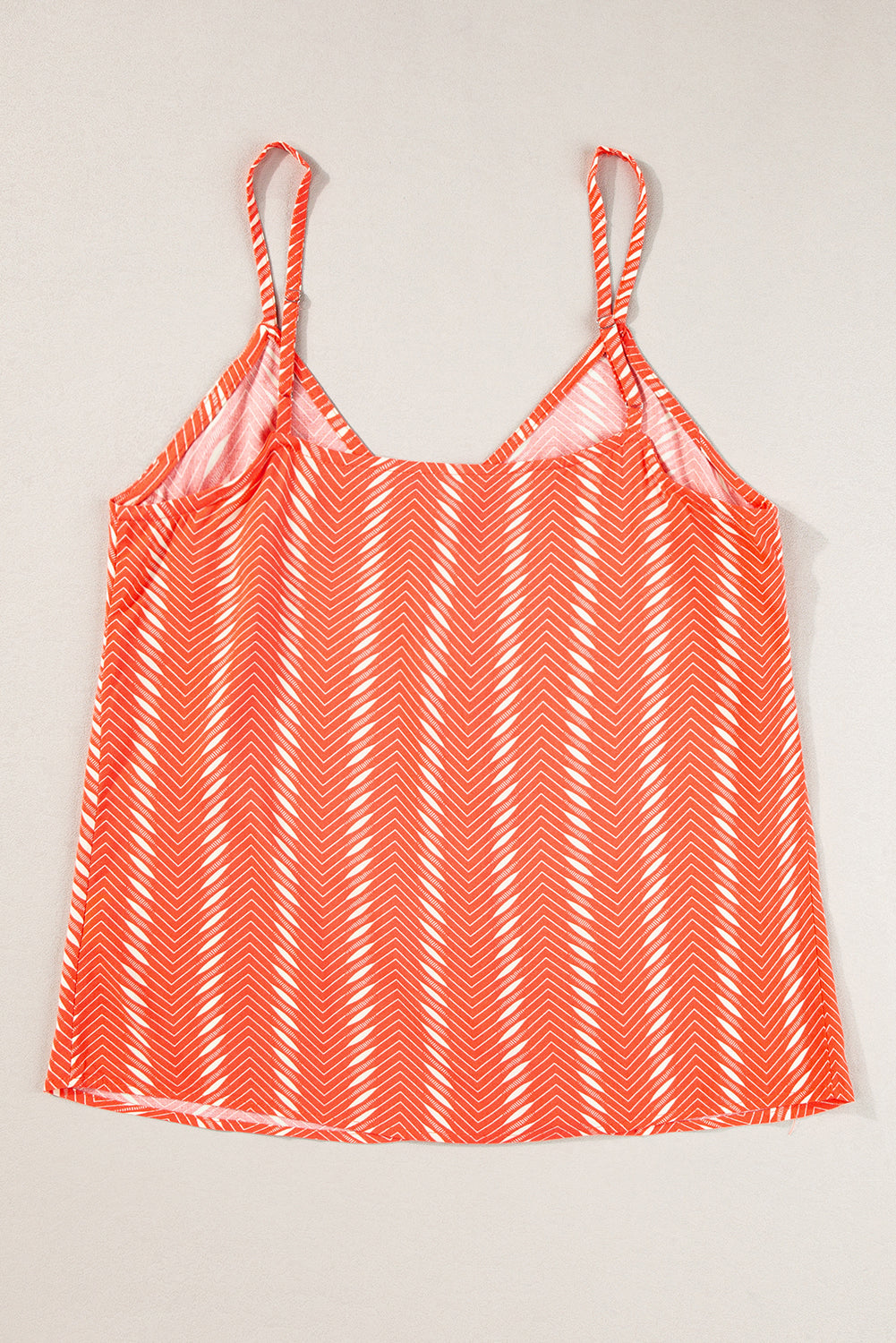 Chevron Stripe Print Buttoned V Neck Cami Top