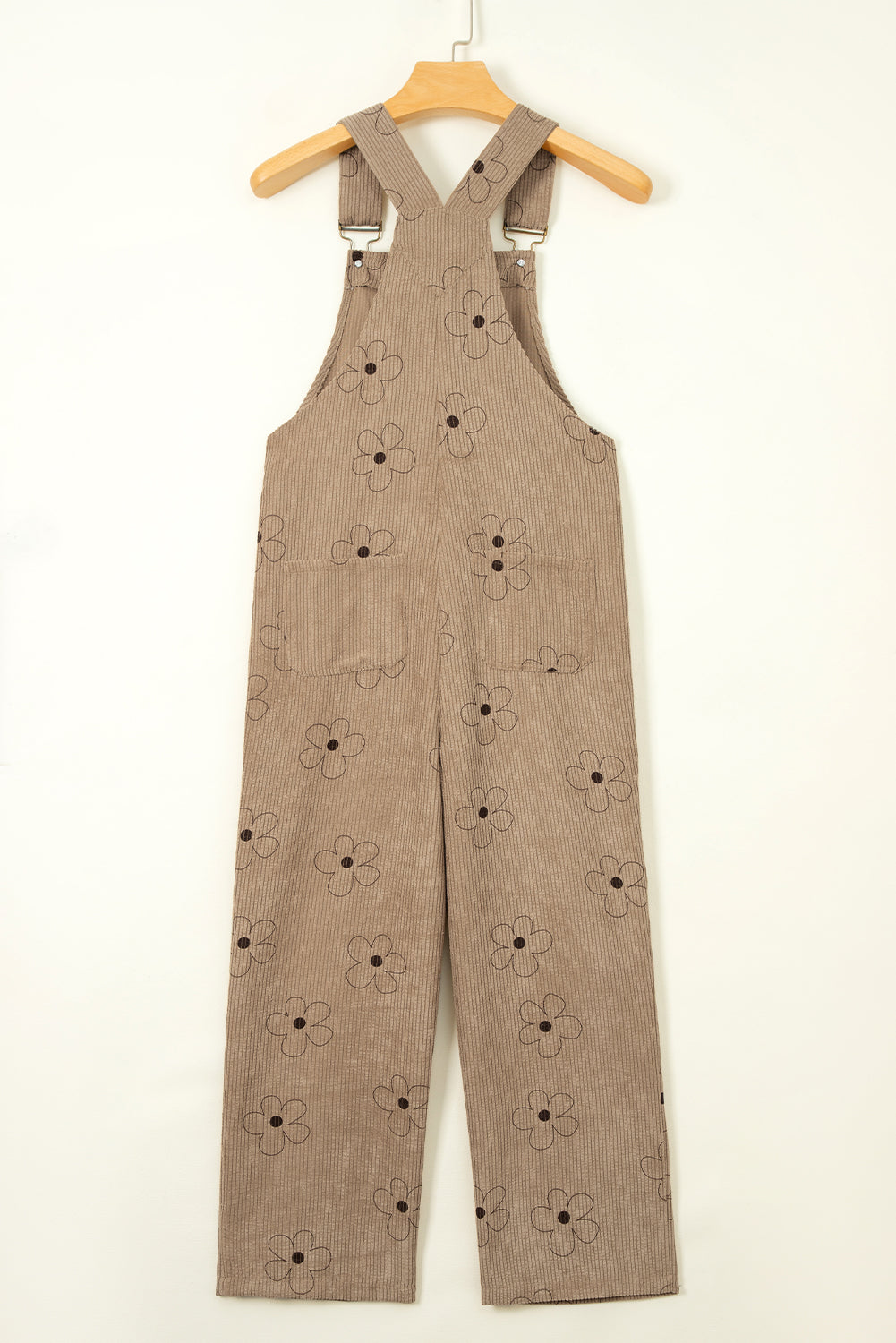 Flower Print Corduroy Overalls