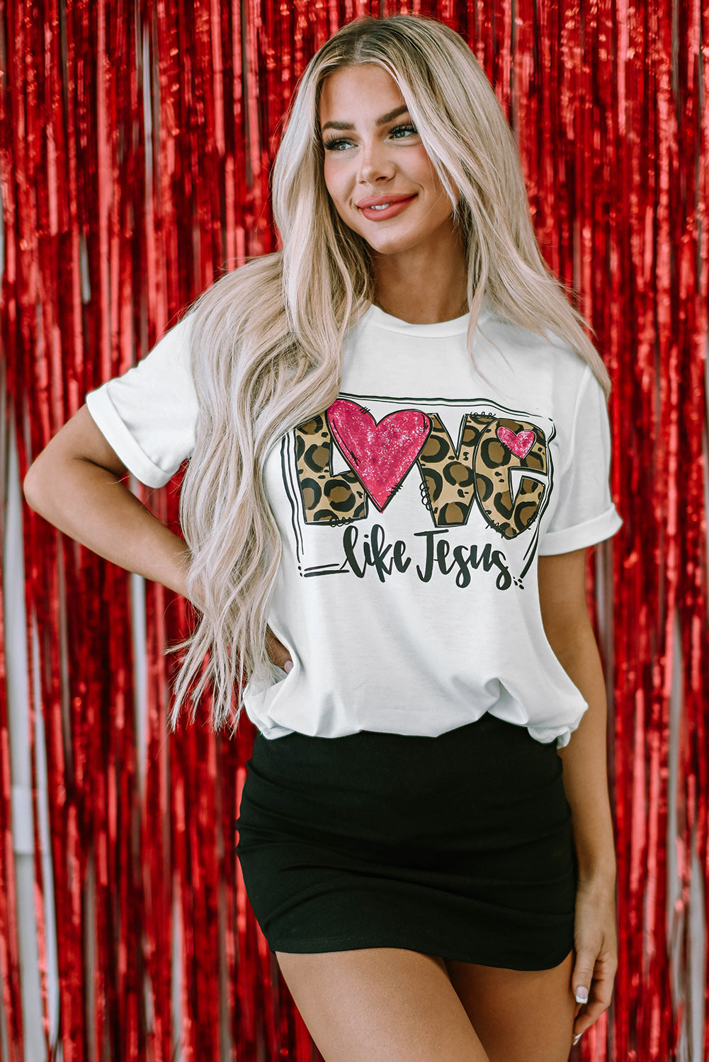 LOVE Like Jesus Graphic Crew Neck Tee