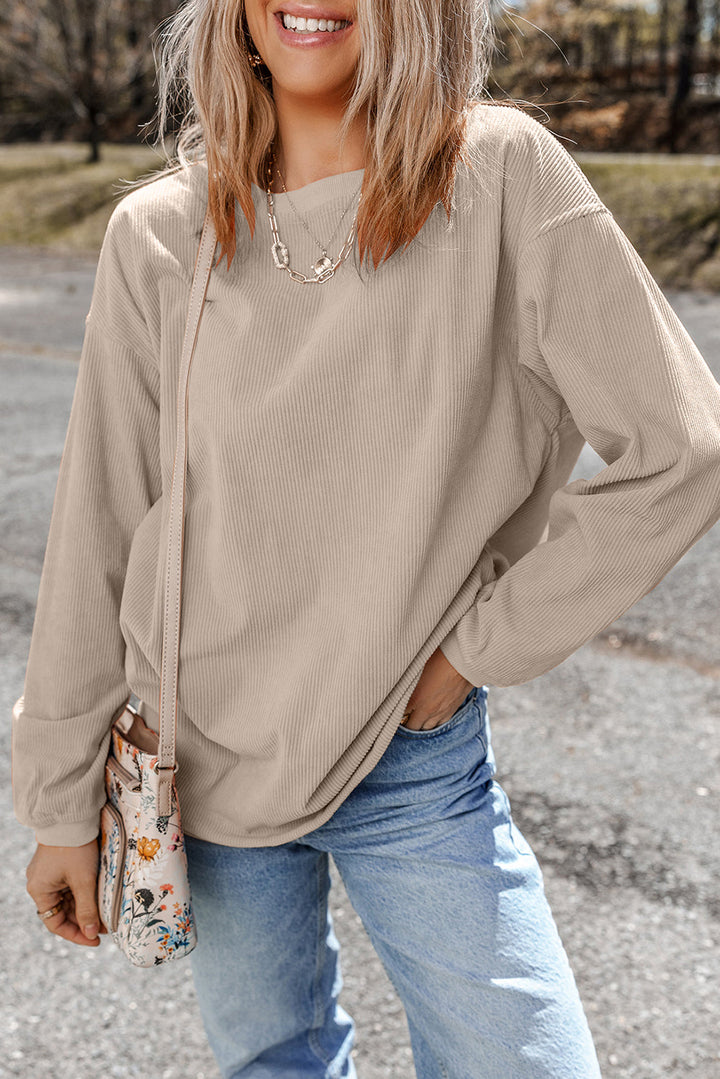 Ribbed Corduroy Oversized Sweatshirt