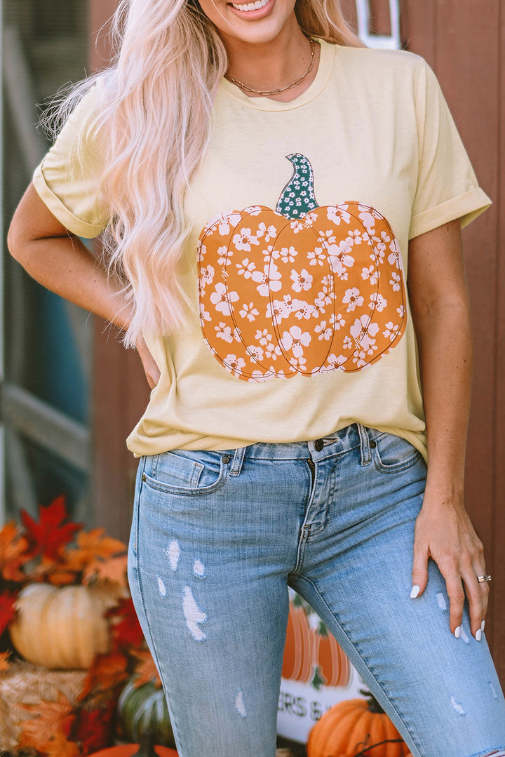 Sweet Floral Pumpkin Graphic Tee