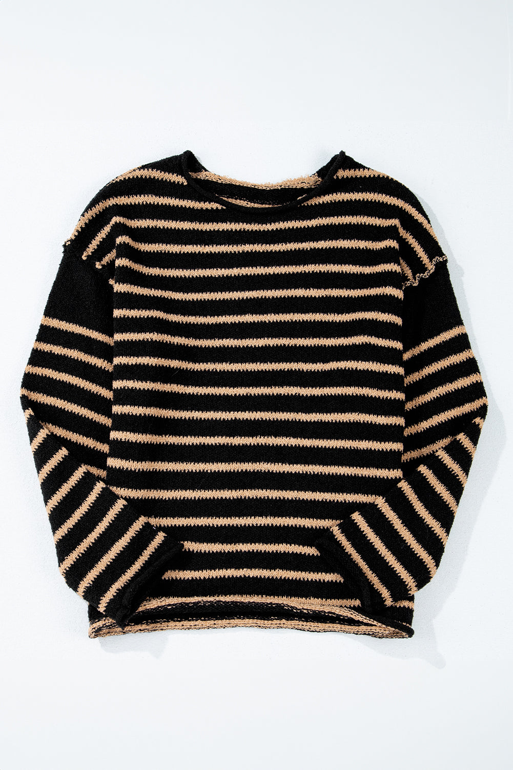 Drop Shoulder Round Neck Loose Sweater