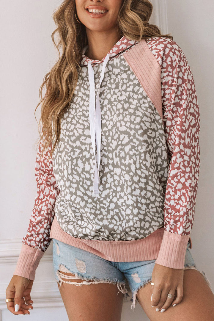 Leopard Long Sleeve Hooded Sweatshirt