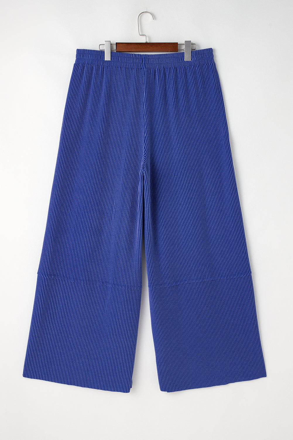 Corded Drawstring High Waist Pocket Plus Size Wide Leg Pants