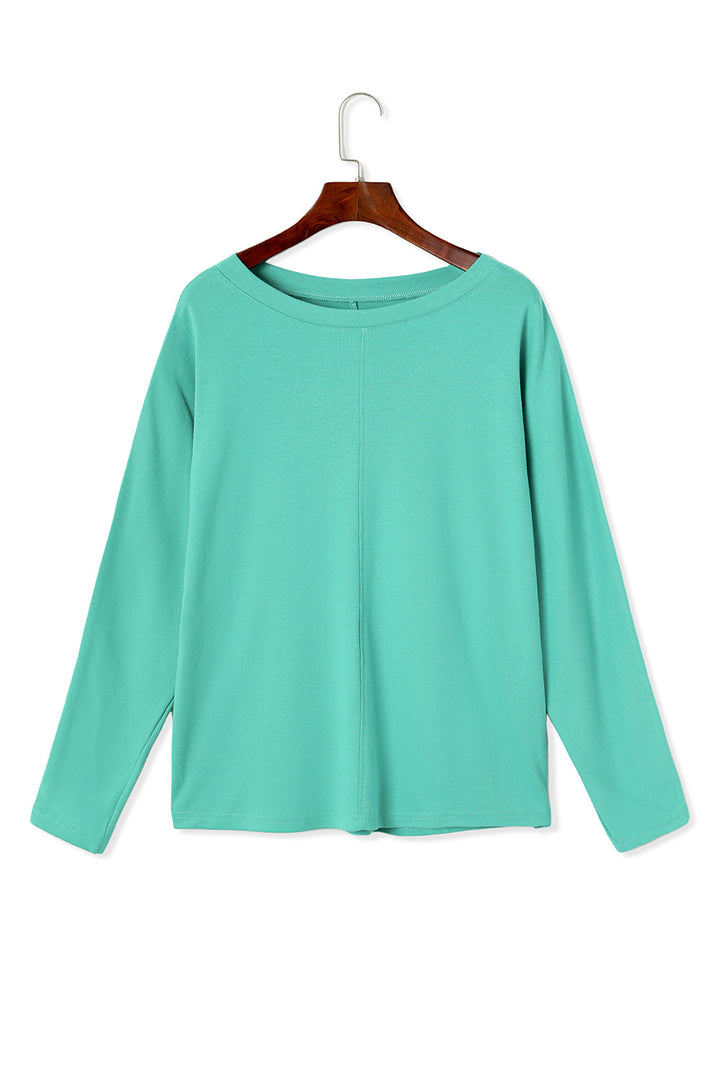 Solid Color Patchwork Long Sleeve Top