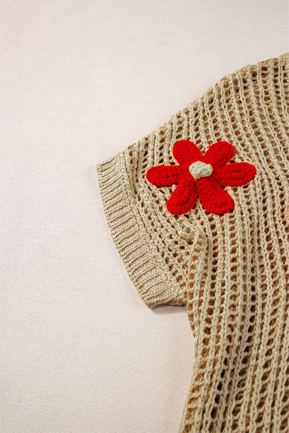 Crochet Flower Hollow-out Sweater T Shirt