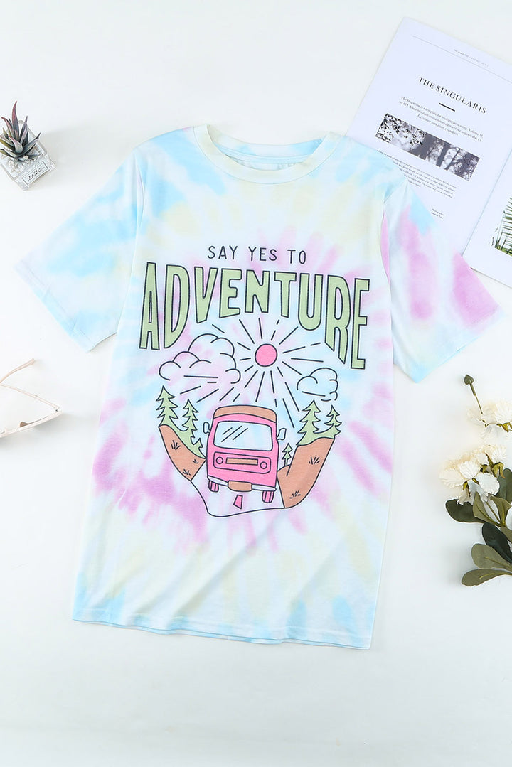 SAY YES TO ADVENTURE Tie-dye Print Tee