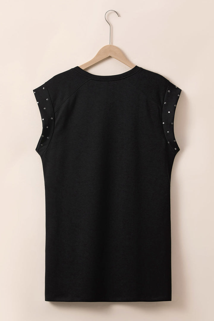 Studded Cap Sleeve Plus Size T-shirt Dress