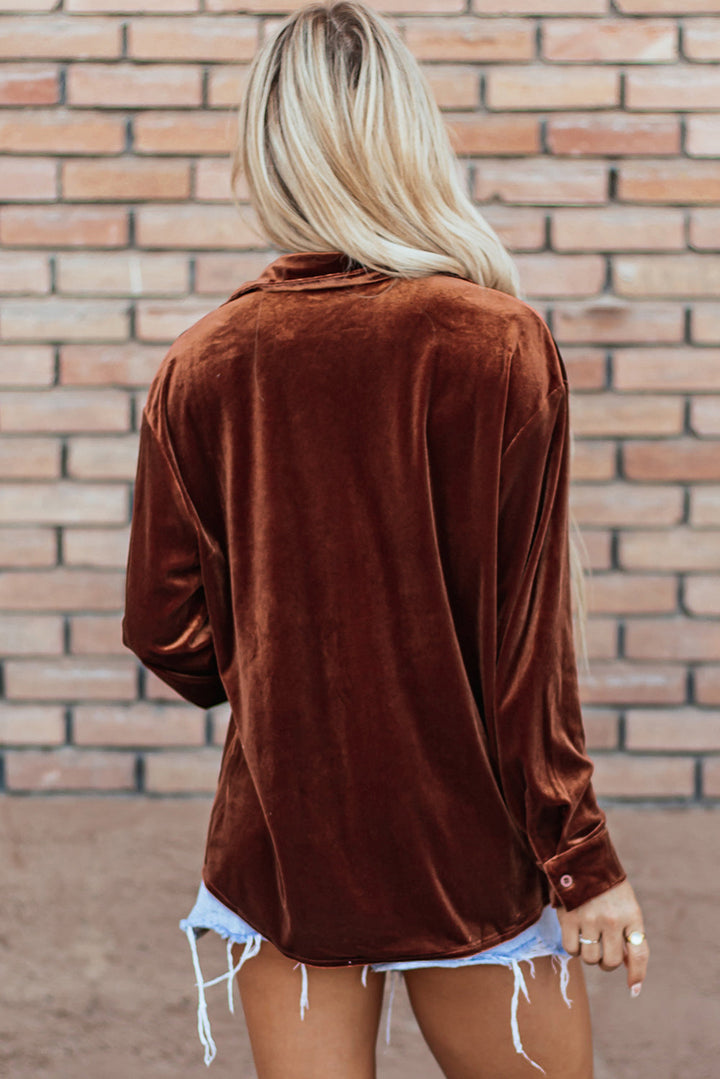 Chest Pocket Velvet Shirt