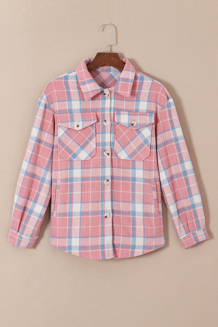 Plaid Flap Pocket Flannel Shacket