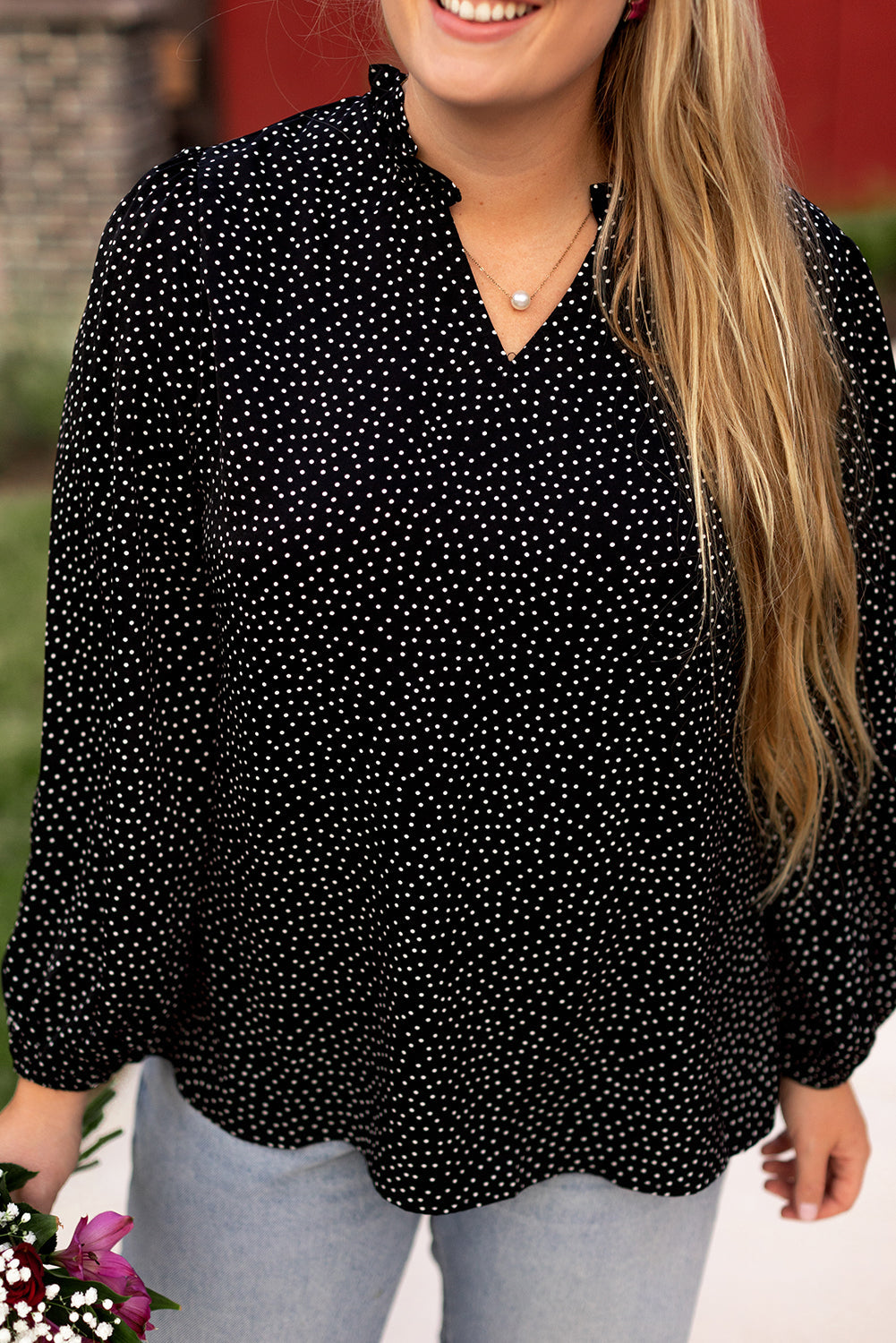 Plus Size Leopard Print Notch V Neck Blouse