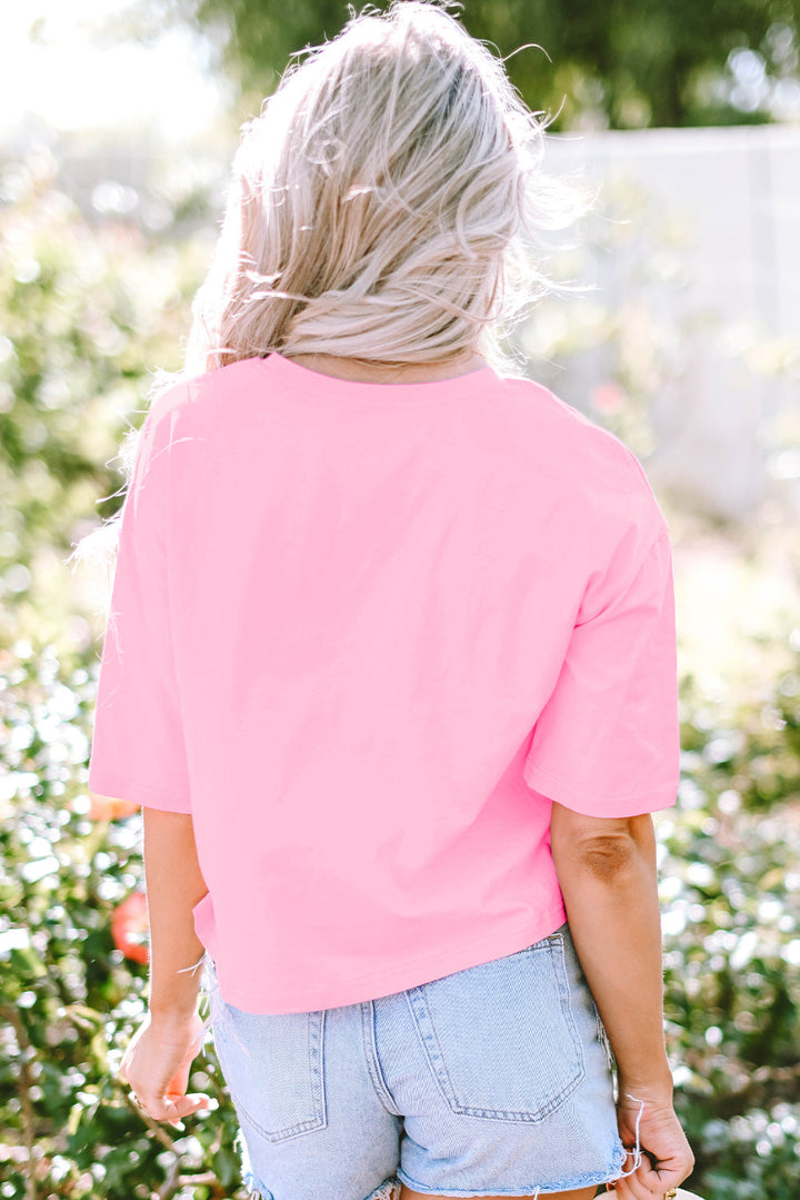 Fringed Sequin Crop T-shirt